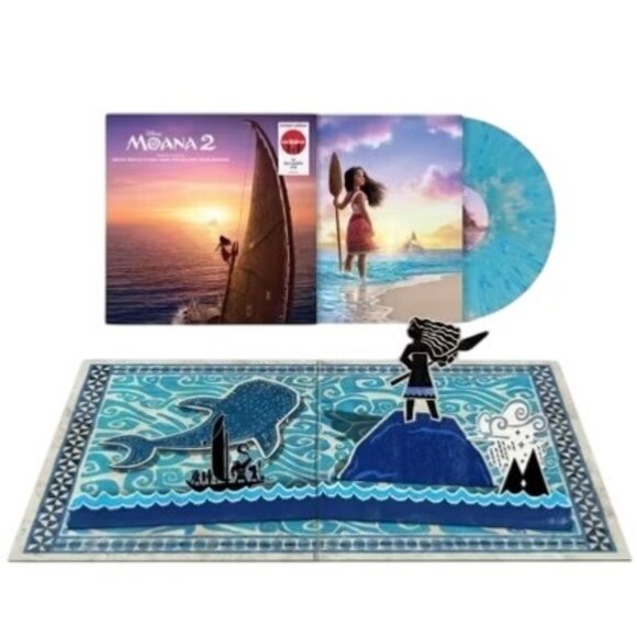 Disney Other - Disney Moana 2 Movie Soundtrack Collectors Exclusive Blue Splatter Vinyl LP NEW!